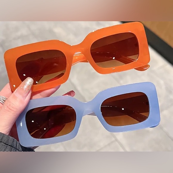 NEW- Pick One- Y2K Rectangle Colorful Sunglasses - Picture 6 of 7